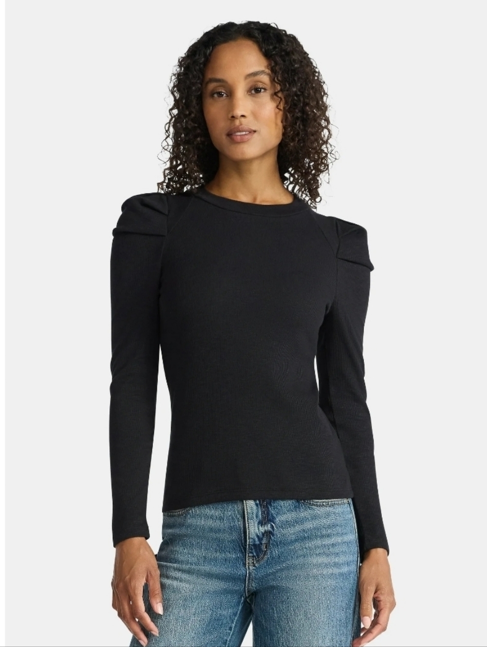 Black Puff Sleeve Sweater Top 11